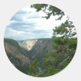 Yellowstone-fotografie, shows water-herfsten, bome ronde sticker