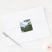 Yellowstone-fotografie, shows water-herfsten, bome vierkante sticker (Envelop)