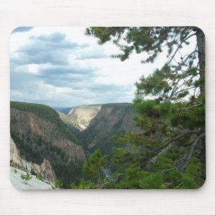Yellowstone fotografie, toont watervallen, bomen.. muismat