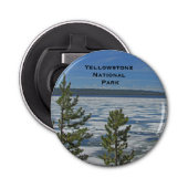 Yellowstone Frozen Lake Natuur Photo National Park Button Flesopener (Voorkant)