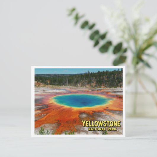 Yellowstone Grand Prismatic Photo Briefkaart (Staand voorkant)