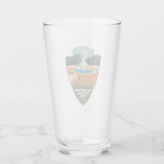 Yellowstone Grand Prismatic Spring Arrowhead Glas (Achterkant)