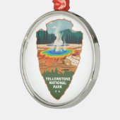 Yellowstone Grand Prismatic Spring Arrowhead Metalen Ornament (Links)