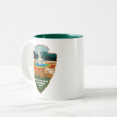 Yellowstone Grand Prismatic Spring Arrowhead Tweekleurige Koffiemok (Voorkant links)