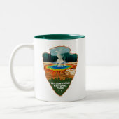 Yellowstone Grand Prismatic Spring Arrowhead Tweekleurige Koffiemok (Links)