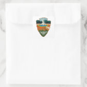 Yellowstone Grand Prismatic Spring Pijl Vierkante Sticker (Tas)