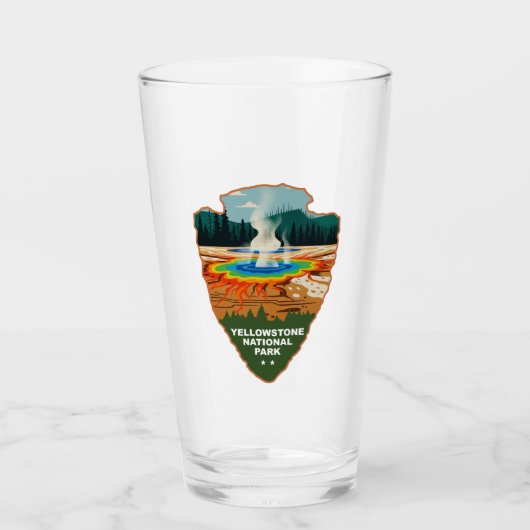 Yellowstone Grand Prismatic Spring Pijlkop Glas (Voorkant)