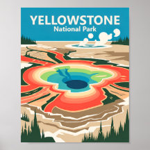Yellowstone Grand Prismatic Spring Reisposter uit 