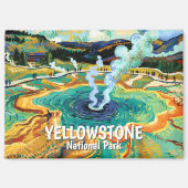 Yellowstone Grand Prismatic Spring Van Gogh Custom Magneet (Voorkant)