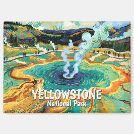 Yellowstone Grand Prismatic Spring Van Gogh Custom Magneet
