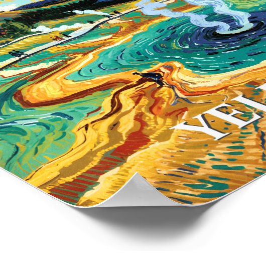 Yellowstone Grand Prismatic Spring Van Gogh Custom Poster (Hoek)