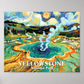Yellowstone Grand Prismatic Spring Van Gogh Custom Poster (Voorkant)