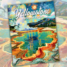 Yellowstone Grand Prismatic Van Gogh Aangepaste te Briefkaart