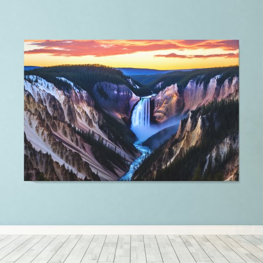 Yellowstone Herfsten Canvas Art Afdruk (Insitu (Houten vloer))