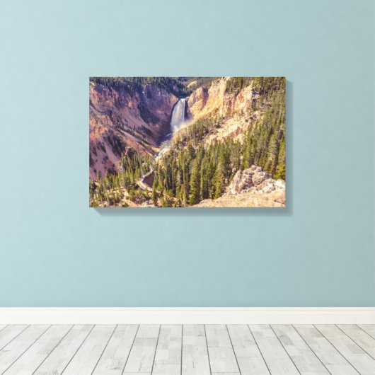 Yellowstone Herfsten Canyon in Nationaal Park Canvas Afdruk (Insitu (Houten vloer))