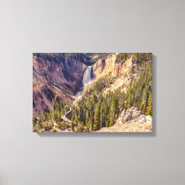 Yellowstone Herfsten Canyon in Nationaal Park Canvas Afdruk