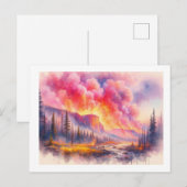 Yellowstone in brand, briefkaart (Voorkant / Achterkant)