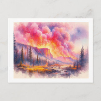 Yellowstone in brand,  briefkaart