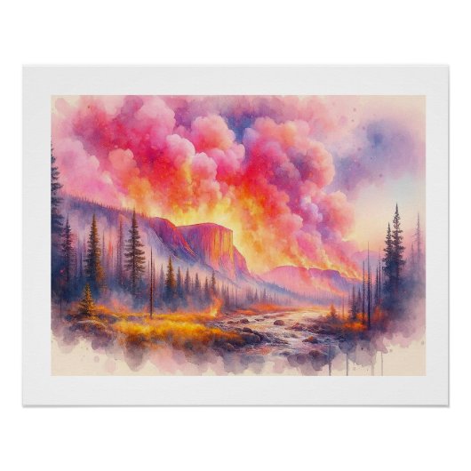 Yellowstone in brand,  perfect poster (Voorkant)