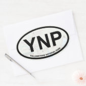 Yellowstone kaart sticker (zwarte tekst) (Envelop)