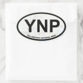 Yellowstone kaart sticker (zwarte tekst) (Tas)