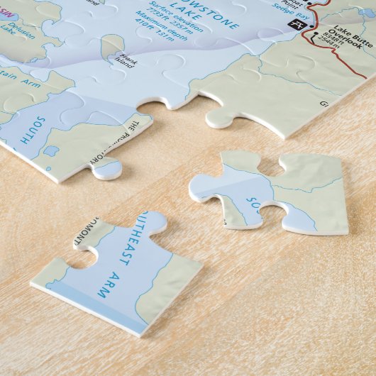 Yellowstone-kaartenpuzzel Legpuzzel (Zijkant)