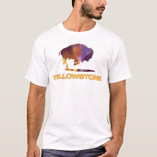 Yellowstone Kleurrijke Bizon T-shirt (Voorkant)