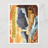 Yellowstone  kunst reisillustratie briefkaart (Voorkant)