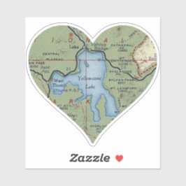 Yellowstone Lake Map Sticker