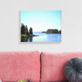 Yellowstone Lake West Duim Kleur 11x14 Canvas Afdruk (Insitu (Woonkamer))