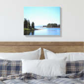Yellowstone Lake West Duim Kleur 11x14 Canvas Afdruk (Insitu (Slaapkamer))