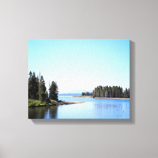 Yellowstone Lake West Duim Kleur 11x14 Canvas Afdruk (Voorkant)