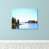Yellowstone Lake West Duim Kleur 16x20 Canvas Afdruk (Insitu (Houten vloer))