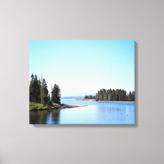 Yellowstone Lake West Duim Kleur 16x20 Canvas Afdruk (Voorkant)