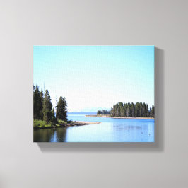 Yellowstone Lake West Duim Kleur 8x10 Canvas Afdruk