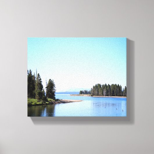 Yellowstone Lake West Duim Kleur 8x10 Canvas Afdruk (Voorkant)