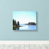 Yellowstone Lake West Duim Kleur 8x10 Canvas Afdruk (Insitu (Houten vloer))