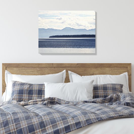 Yellowstone Lake, West Thumb Uitzicht Canvas Afdruk (Insitu (Slaapkamer))