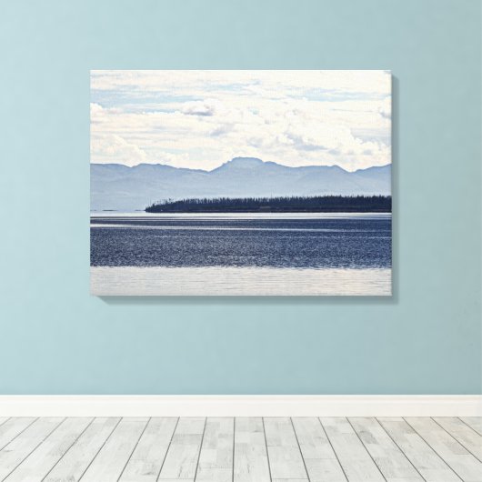 Yellowstone Lake, West Thumb Uitzicht Canvas Afdruk (Insitu (Houten vloer))