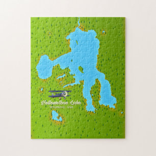Yellowstone Lake, Wyoming Map Legpuzzel