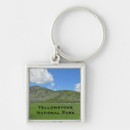 Yellowstone Lush Green Field Photo National Park Sleutelhanger