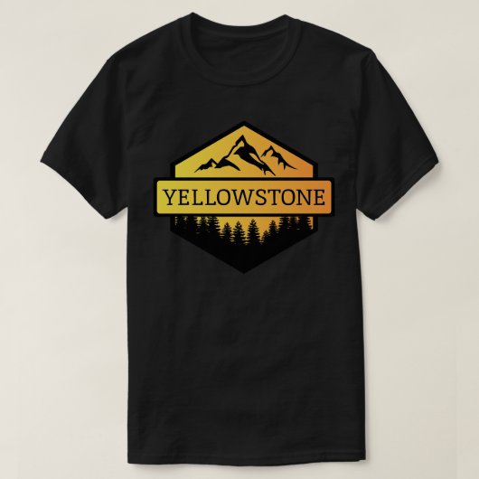 Yellowstone Montana Bergen en bomen T-shirt (Design voorkant)