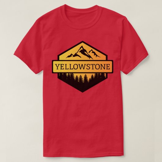 Yellowstone Montana Bergen en Bomen TShirt (Design voorkant)