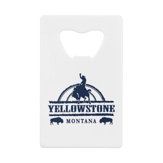 Yellowstone Montana Rodeo Cowboy Creditkaart Flessenopener (Voorkant)