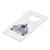 Yellowstone Montana Rodeo Cowboy Creditkaart Flessenopener (Voorkant Gekanteld)