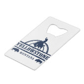 Yellowstone Montana Rodeo Cowboy Creditkaart Flessenopener (Achterkant Gekanteld)