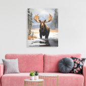 Yellowstone Moose Canvas Art (Insitu (Woonkamer))