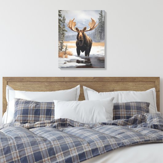Yellowstone Moose Canvas Art (Insitu (Slaapkamer))