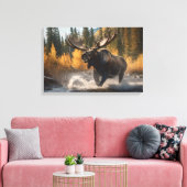 Yellowstone Moose Canvas Art (Insitu (Woonkamer))