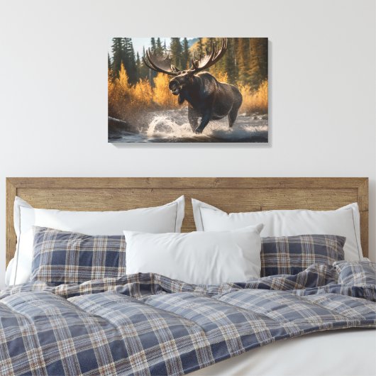 Yellowstone Moose Canvas Art (Insitu (Slaapkamer))